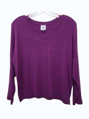 CAbi Rich Purple Long Sleeve Top Xs